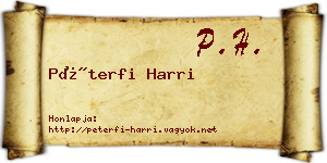 Péterfi Harri névjegykártya